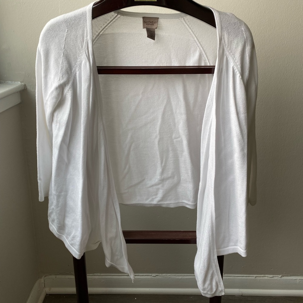 Chico’a Size 1 White Convertible Cardigan